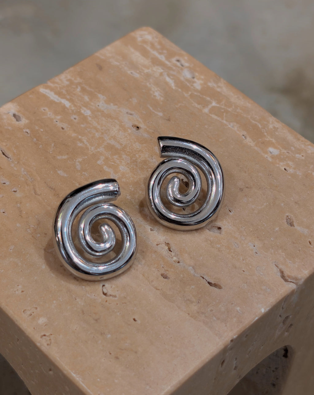 Spiral stainless steel earrings