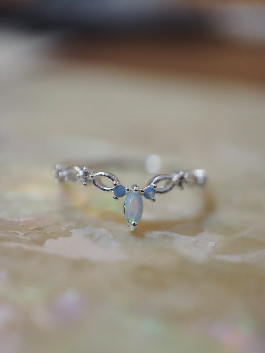 Opal cz 925 silver ring