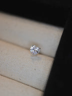 Heart cz 925 silver piercing stud  (1pc)