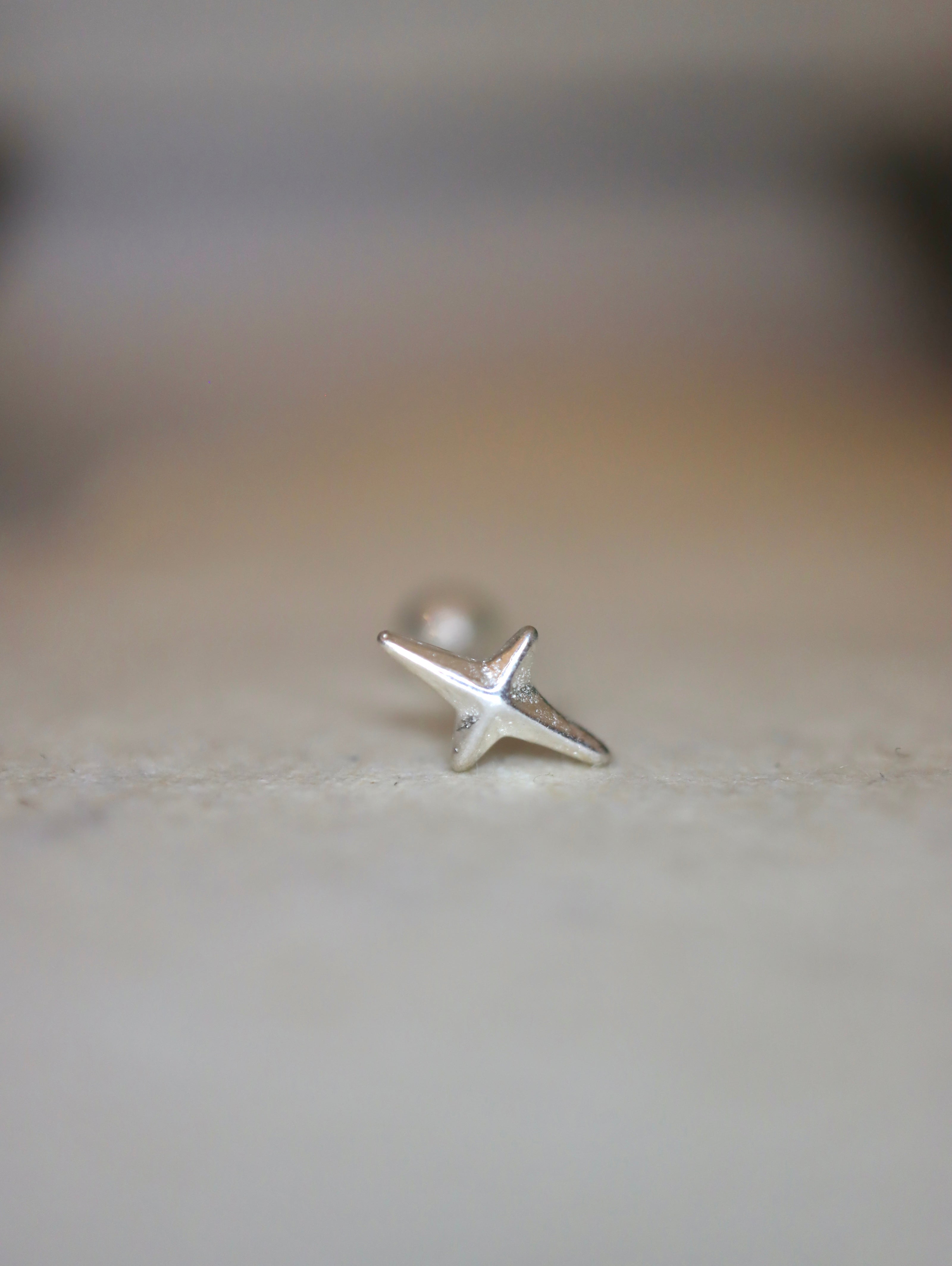 Polaris Cross Stud 925 Silver Piercing Earring (1pc)