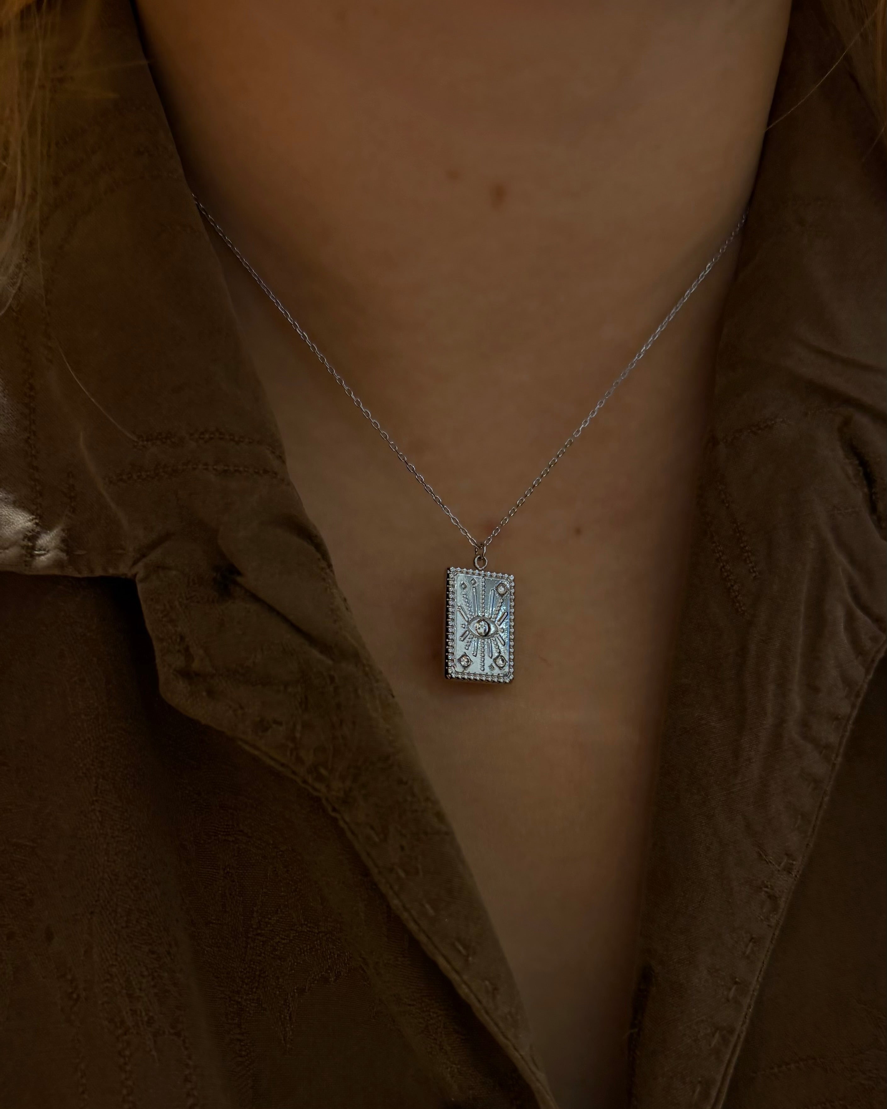 Solstice Eye Pendant Stainless Steel Necklace