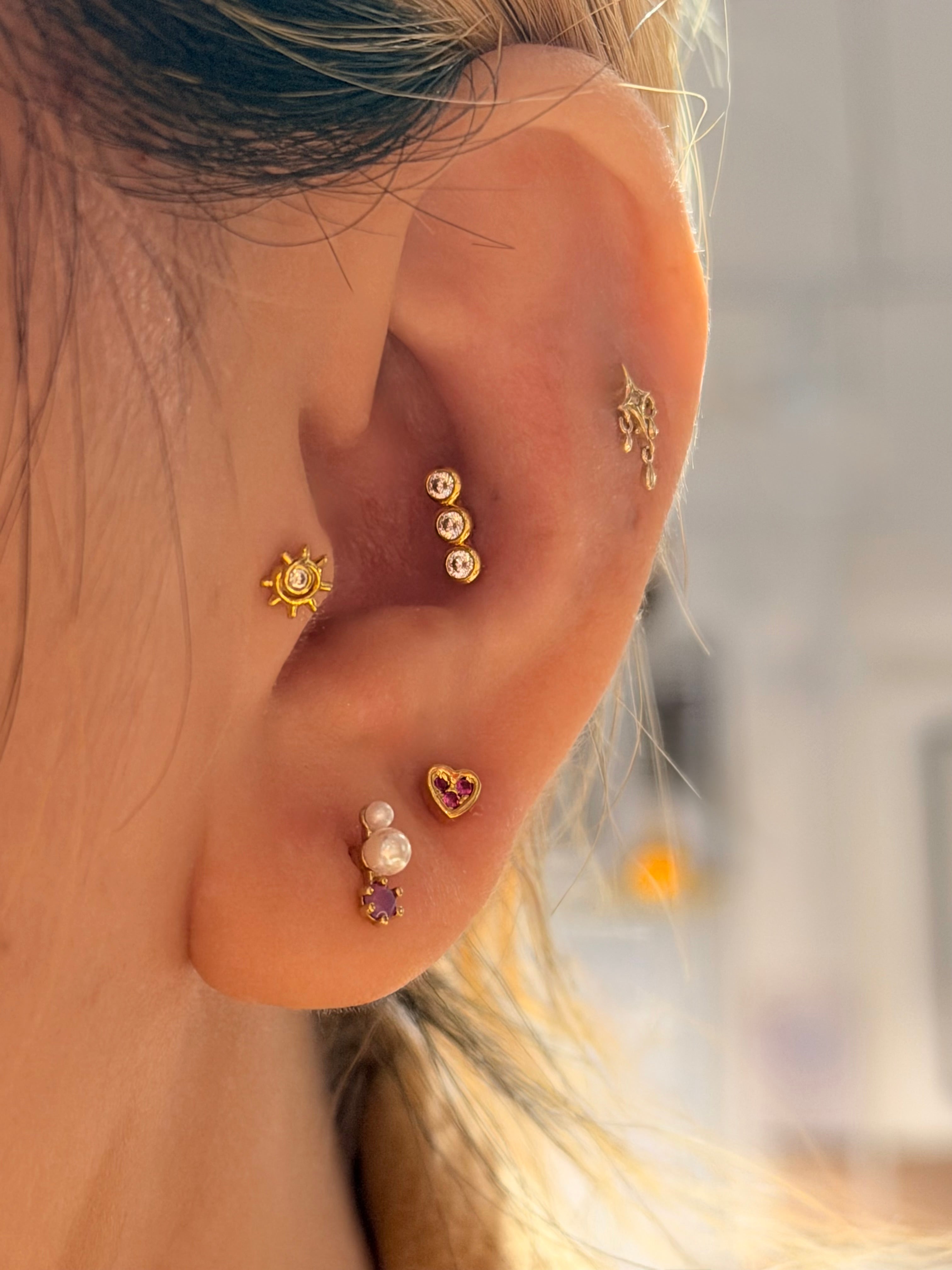 Mini sun ☀️ surgical steel stud piercing earring