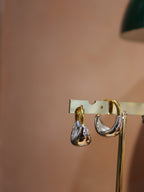Mix tone stainless steel earrings