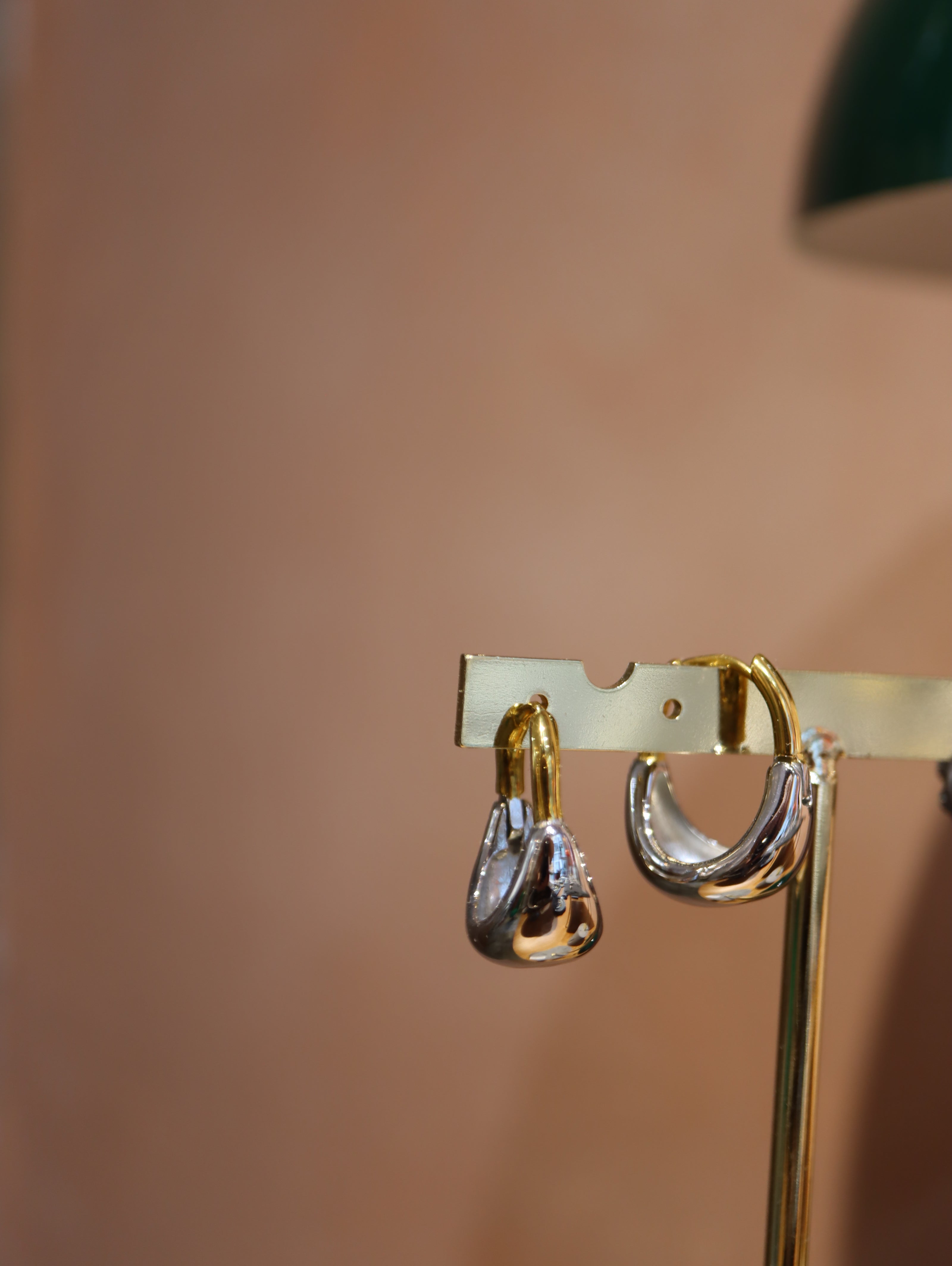 Mix tone stainless steel earrings