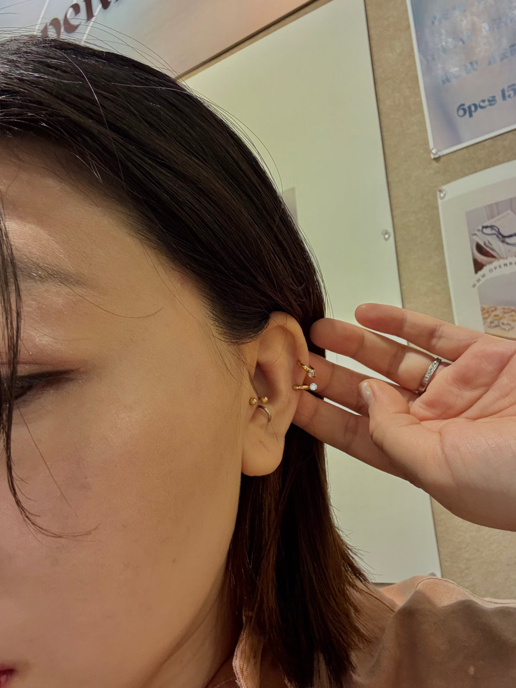 Mini Huggies surgical steel earrings