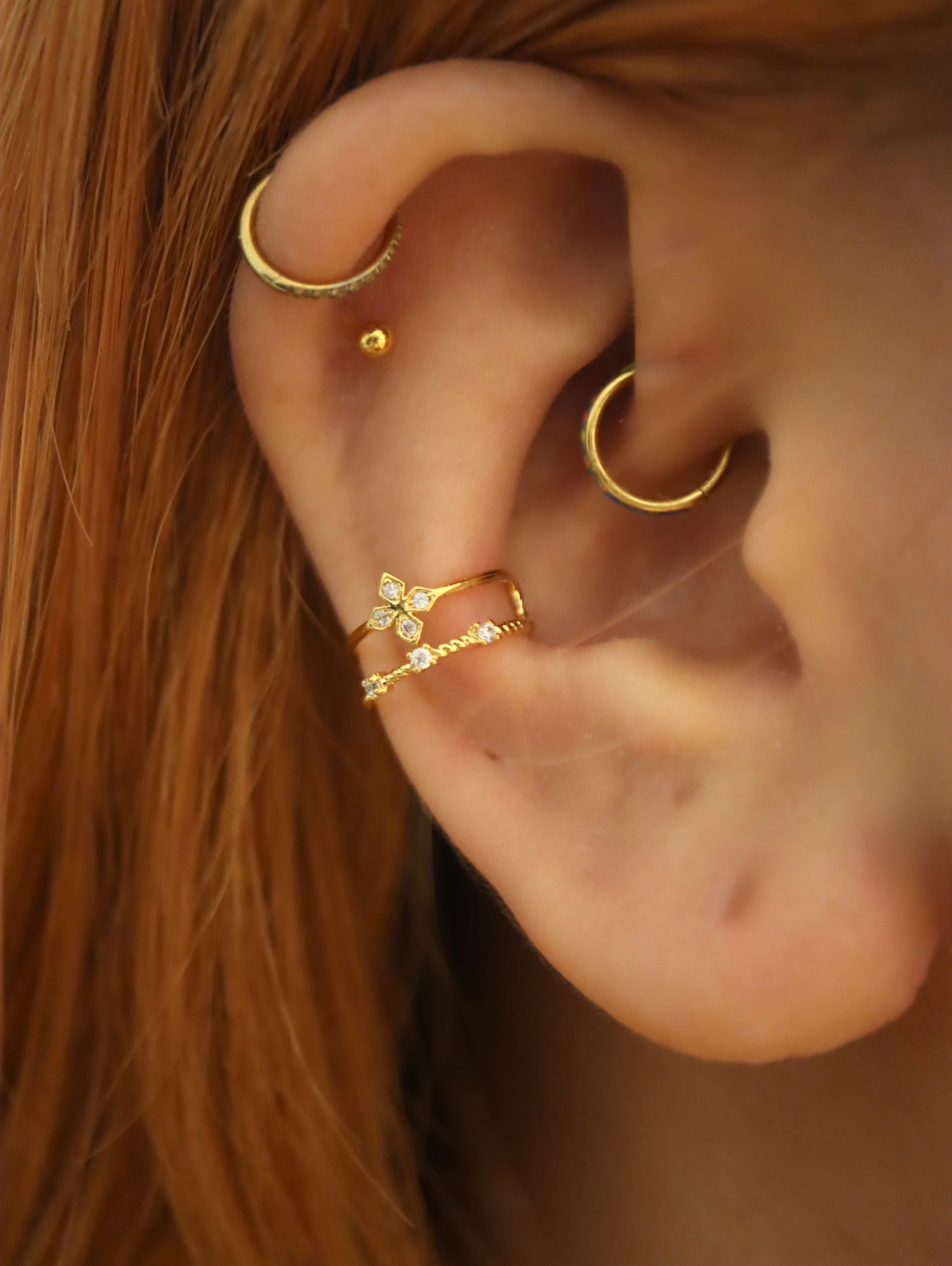 Double wrap cz Earcuff