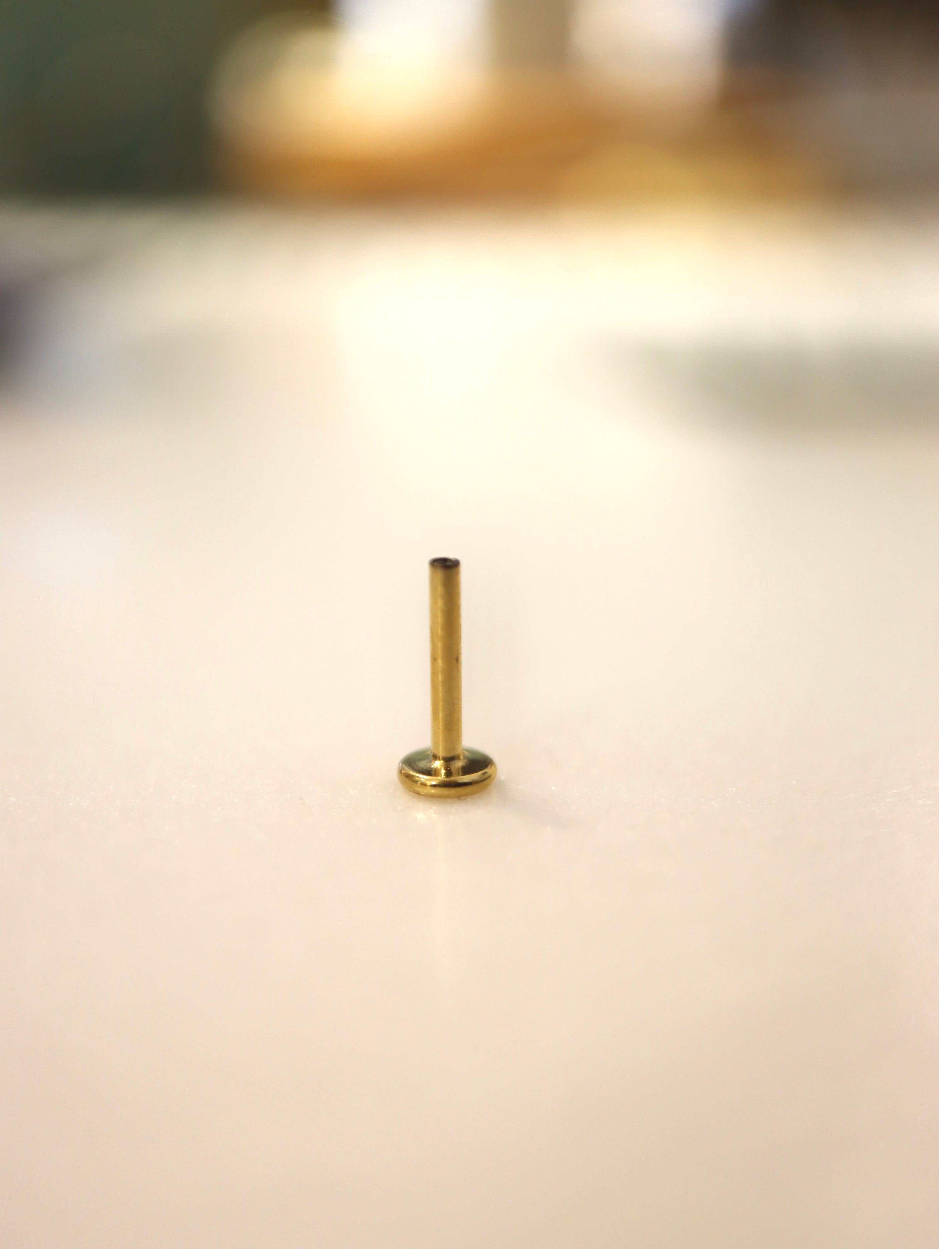 Titanium G23 crescent sparkle flat back earring (1pc)