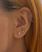 Oval cz 925 silver piercing stud