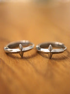 Cross hinged stainless steel earrings
