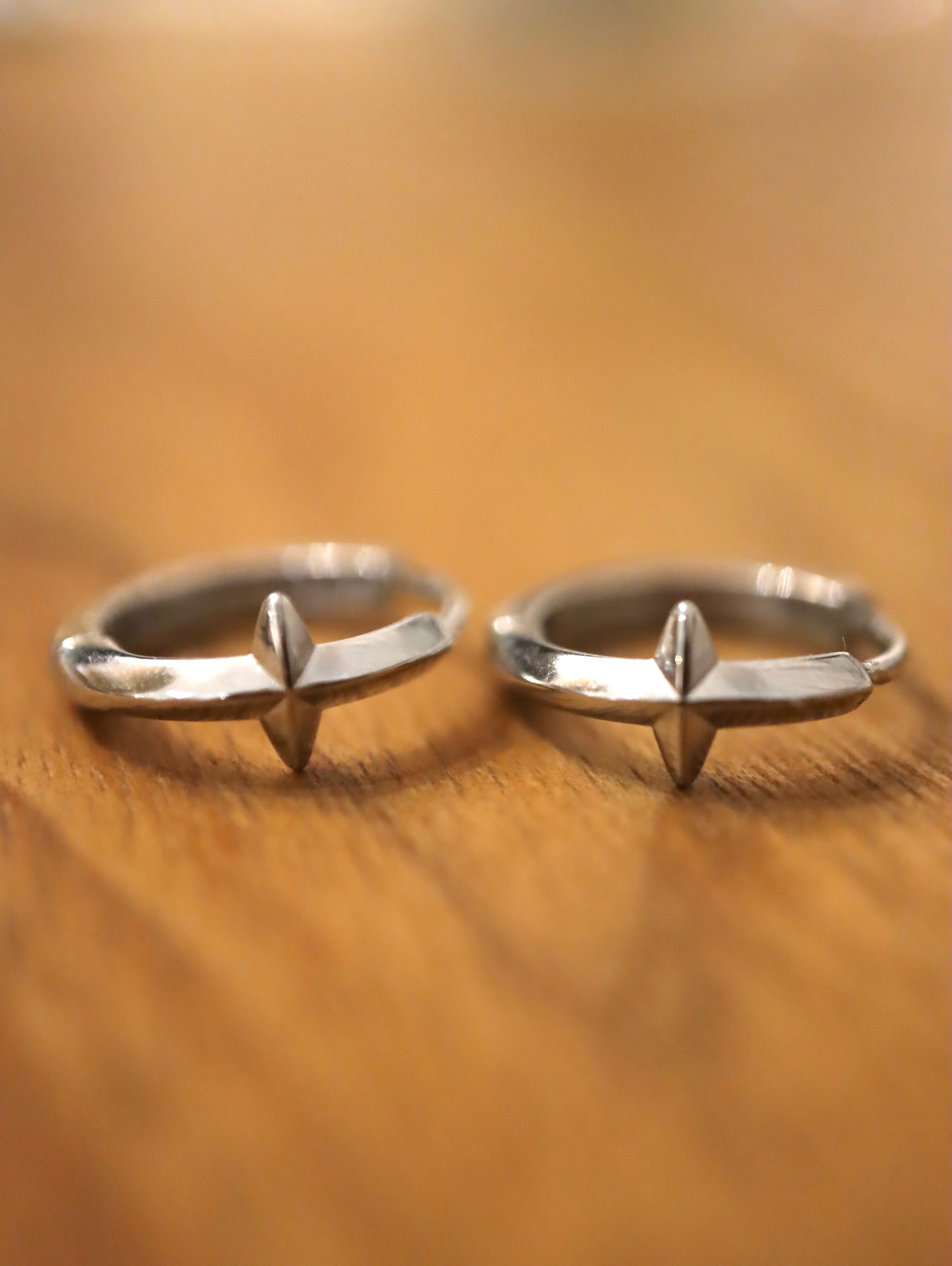 Cross hinged stainless steel earrings