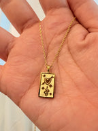 Heart & Snake Rectangular Coin Necklace