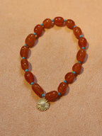 Dyed jade & Daisy silver925 beaded bracelet