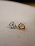 Starlit crescent surgical steel stud piercing