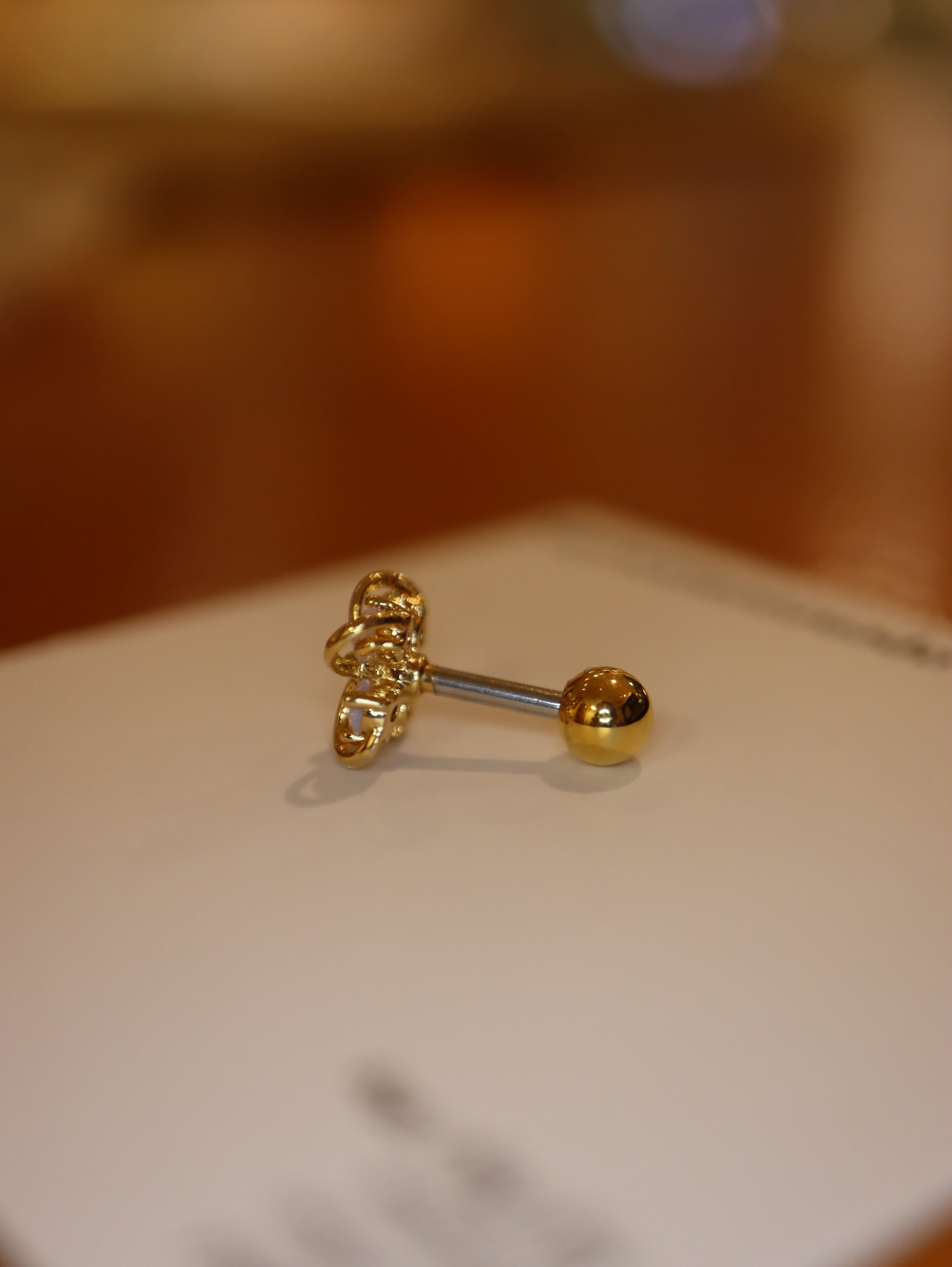 Opaline Blossom Stud Piercing Surgical Steel Earring (1pc)