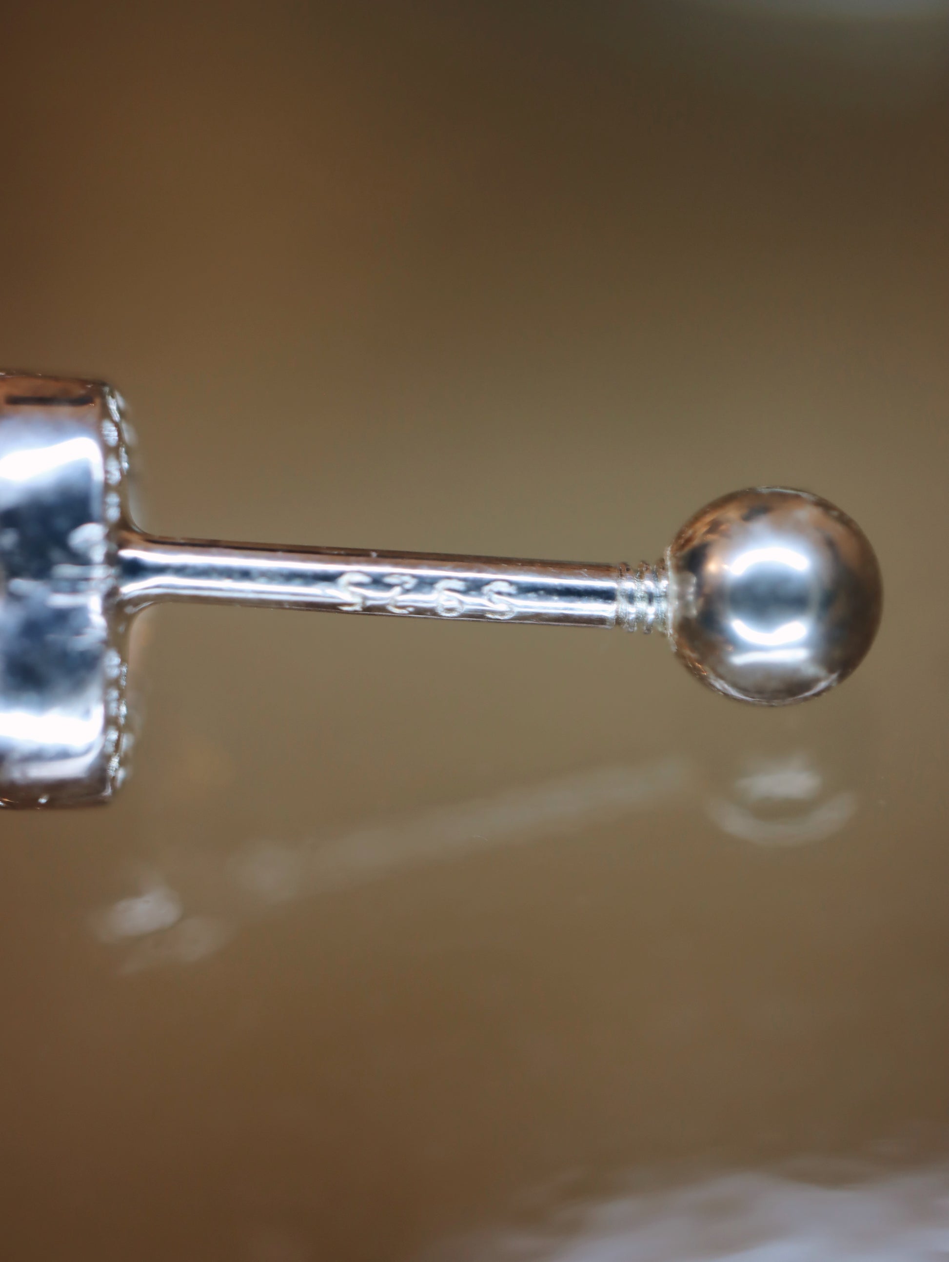 Heart moonstone 925 silver piercing earring (1pc)