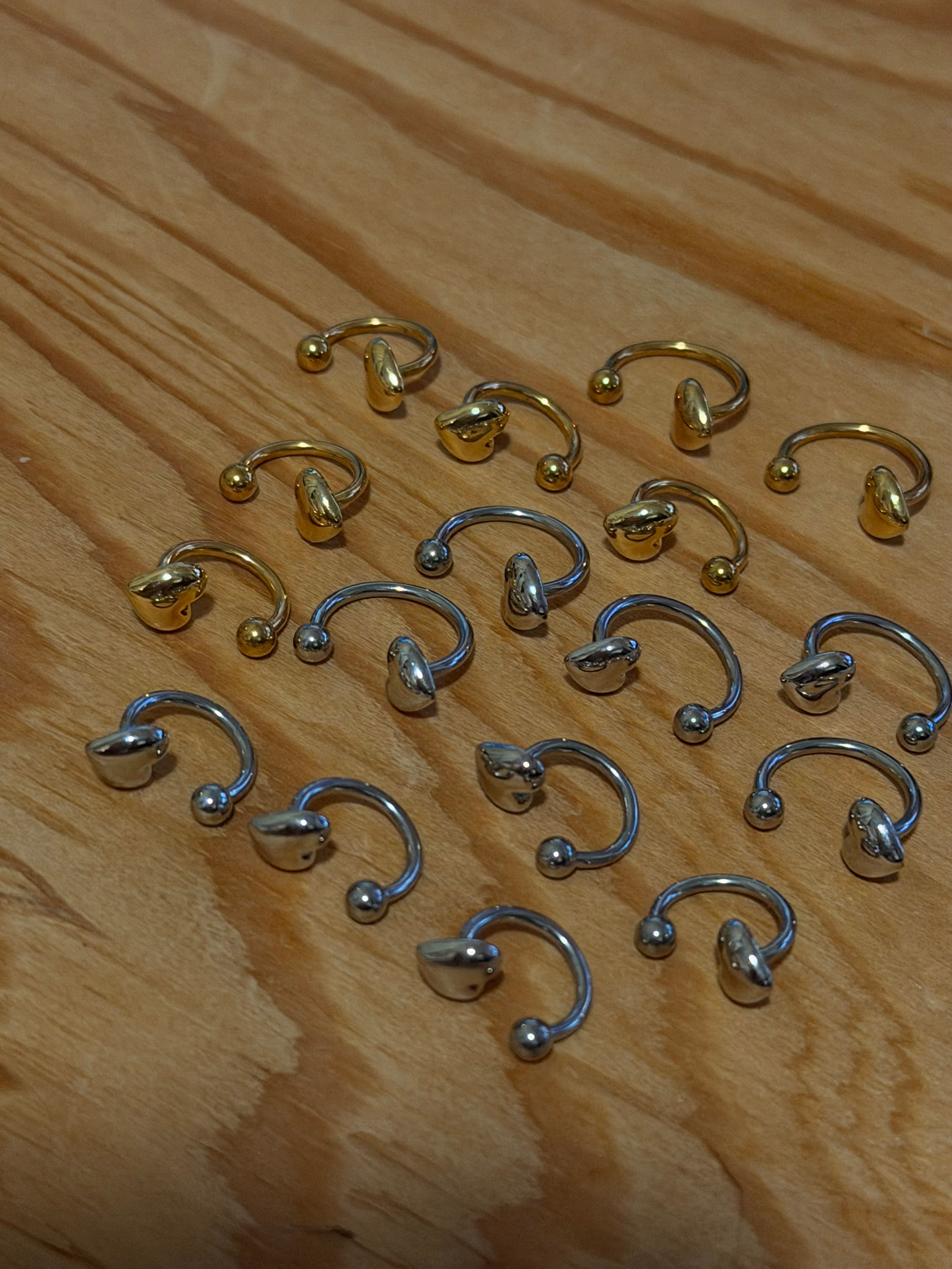 Heart & ball end piercing surgical steel (1pc)