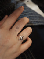 Star Sparkle 925 silver unisex ring