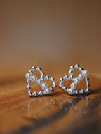 Silver925 heart pearl earrings