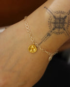 Amari Heart Coin Two Tone 925 Silver  Bracelet