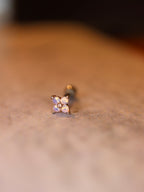 Tiny Faux Opal Petal Stud Piercing Earring (1pc)