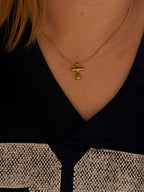 Mercury cross stainless steel necklace
