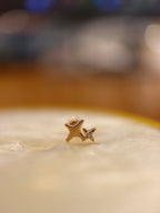 Double star 925 silver piercing stud