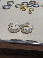 Wavy striped silver925 earrings