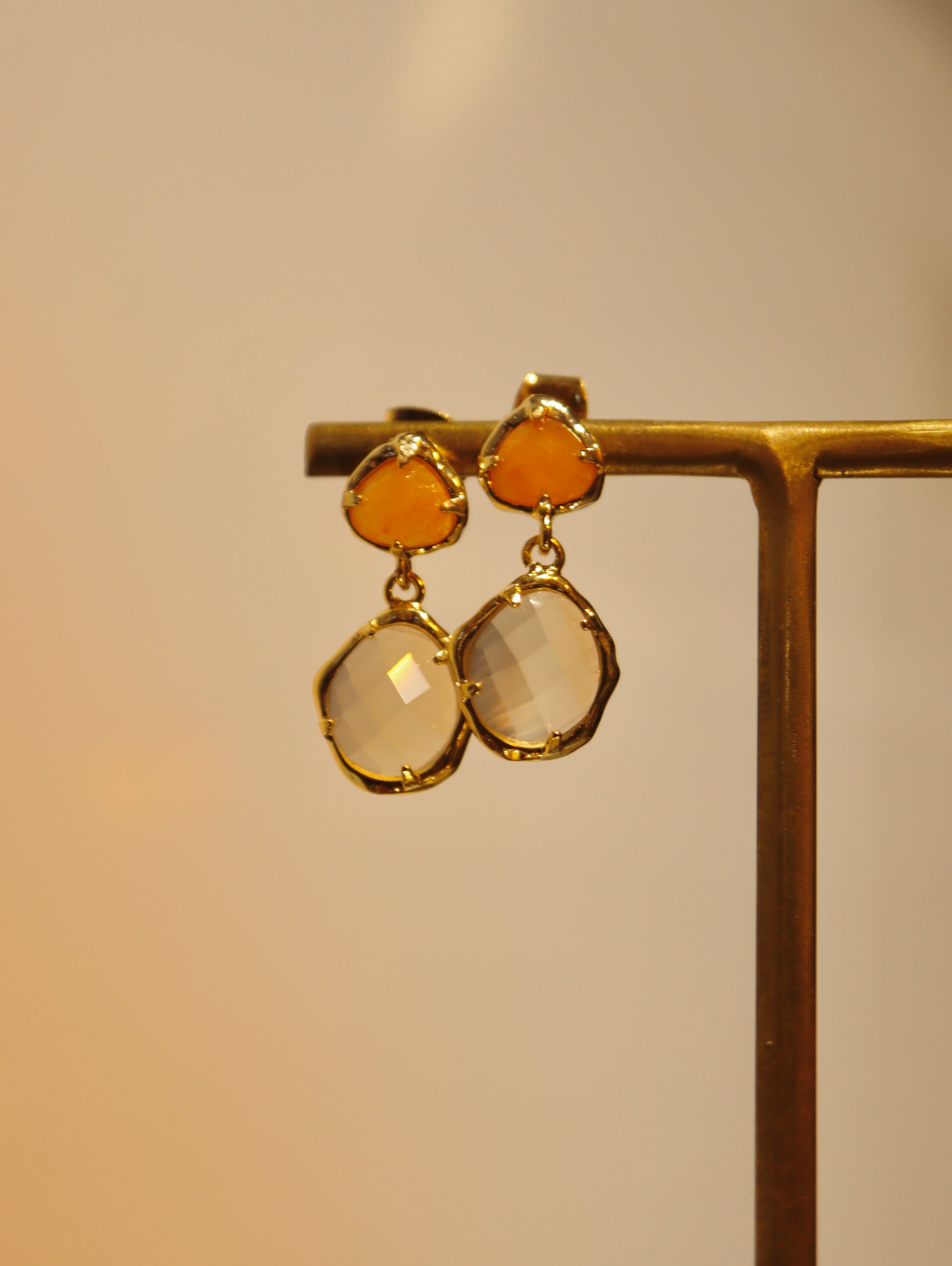 Double Gemstone earrings