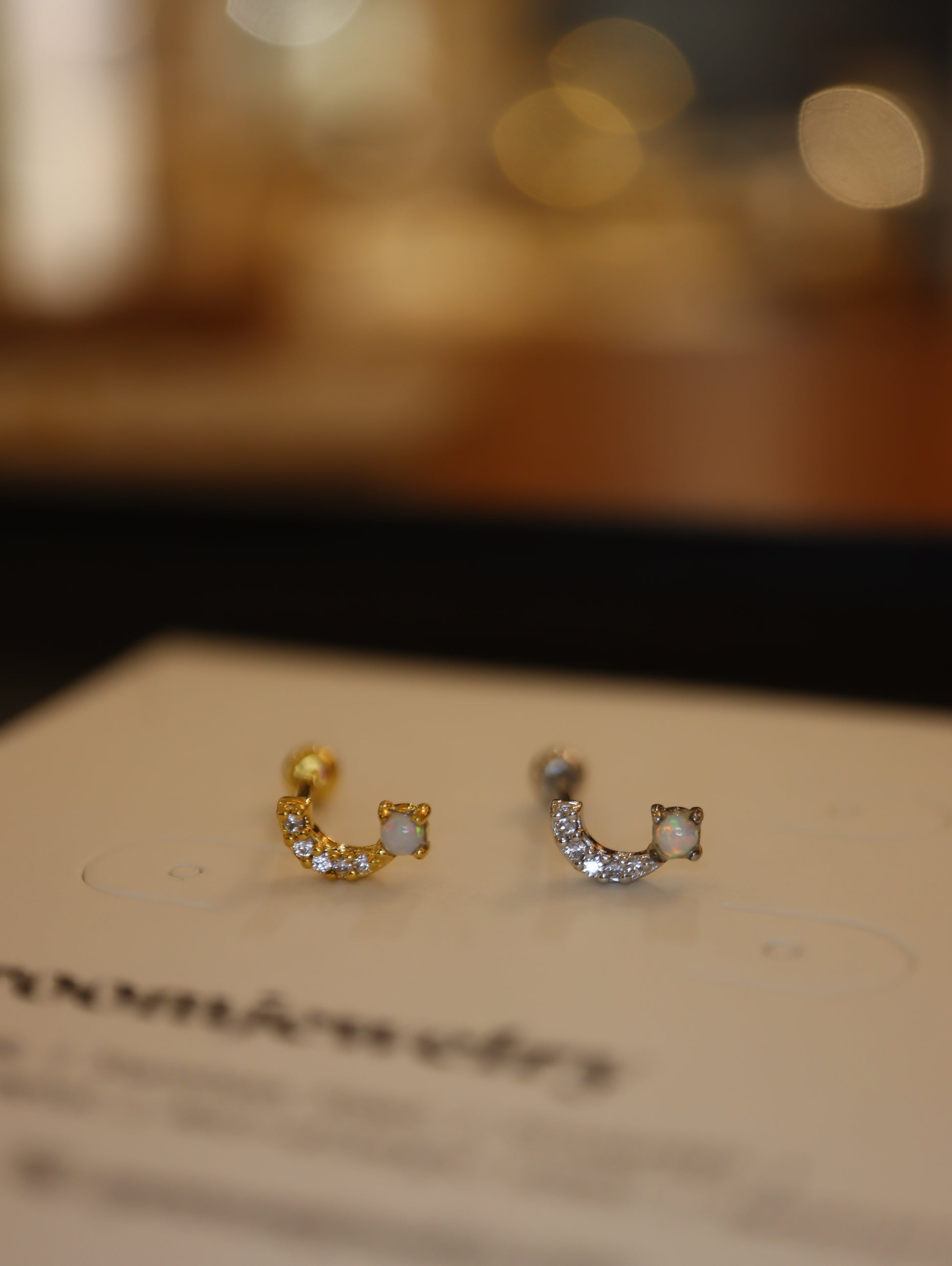 Bar Opal s925 piercing stud