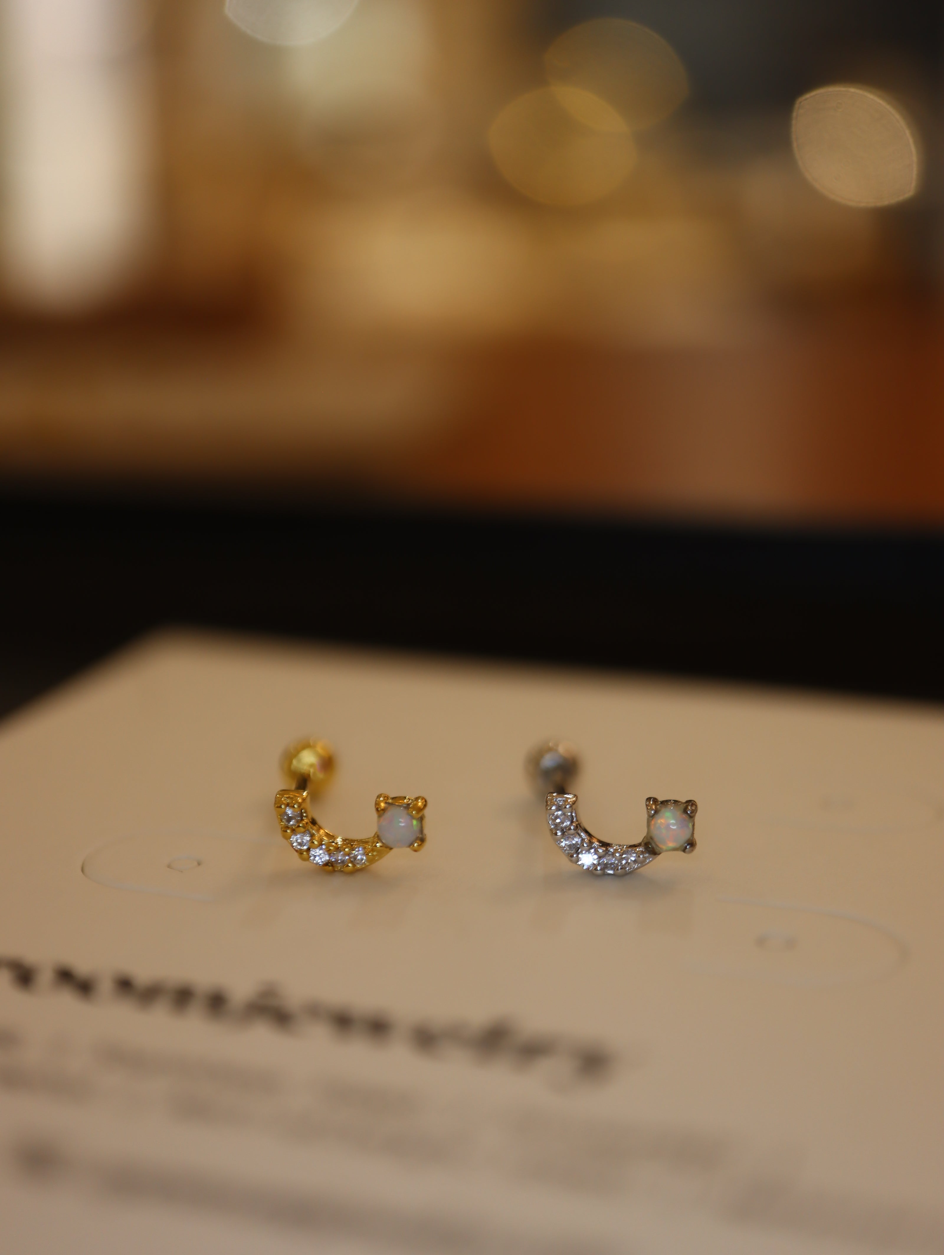 Bar Opal s925 piercing stud