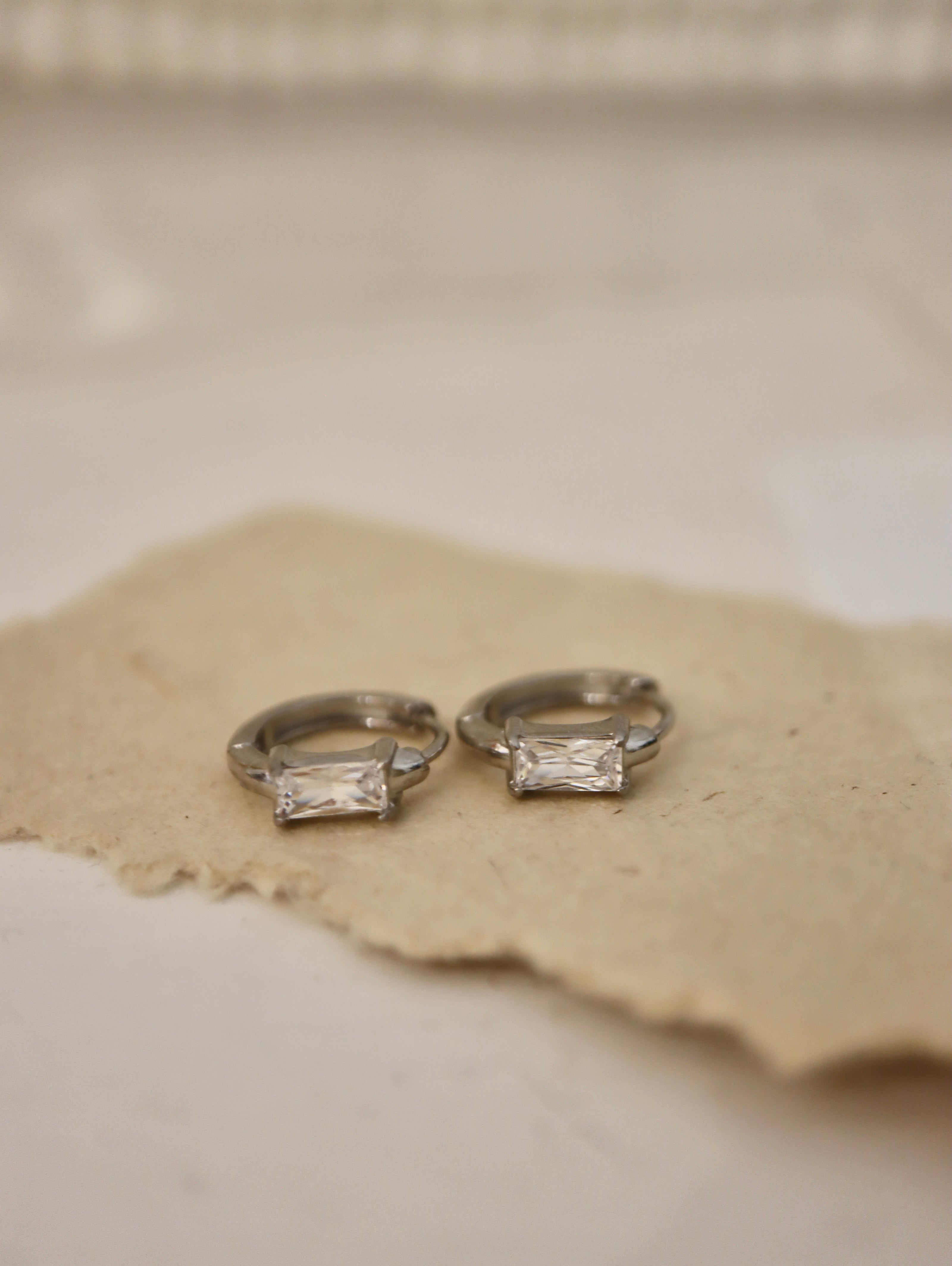 Waterproof Sparkle Huggie Hoop Earrings