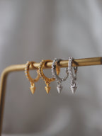 Silver925 huggie drop cone earrings