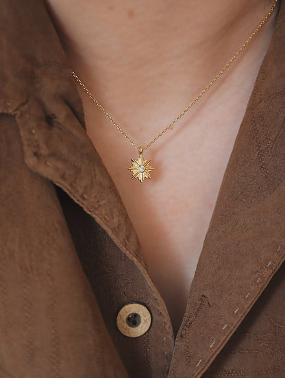 Sparkling sun brass necklace