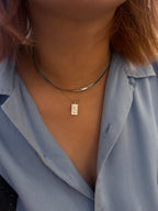Heart & Snake Rectangular Coin Necklace