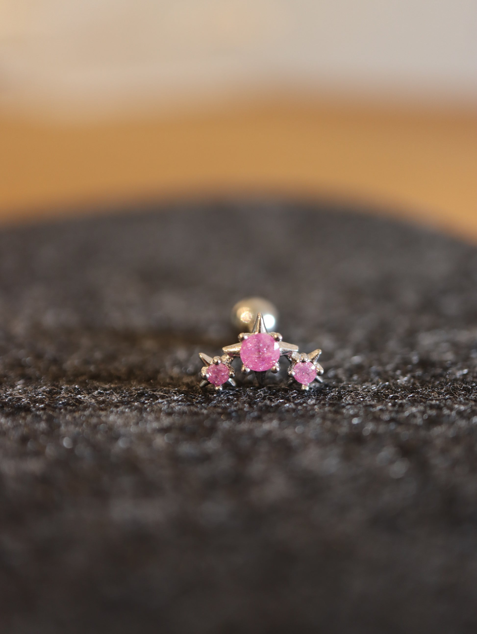 Surgical steel triple cz sparkle earring (1pc)