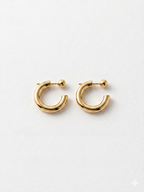Front-Ball Orbit Hoops Stainless Steel Earrings