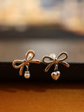 Ribbon surgical steel piercing (heart/pearl)