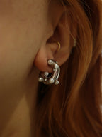 Pearl stud stainless steel earrings