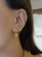 Square hoop cz earrings