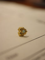 Heart opal stud piercing earring (1pc)