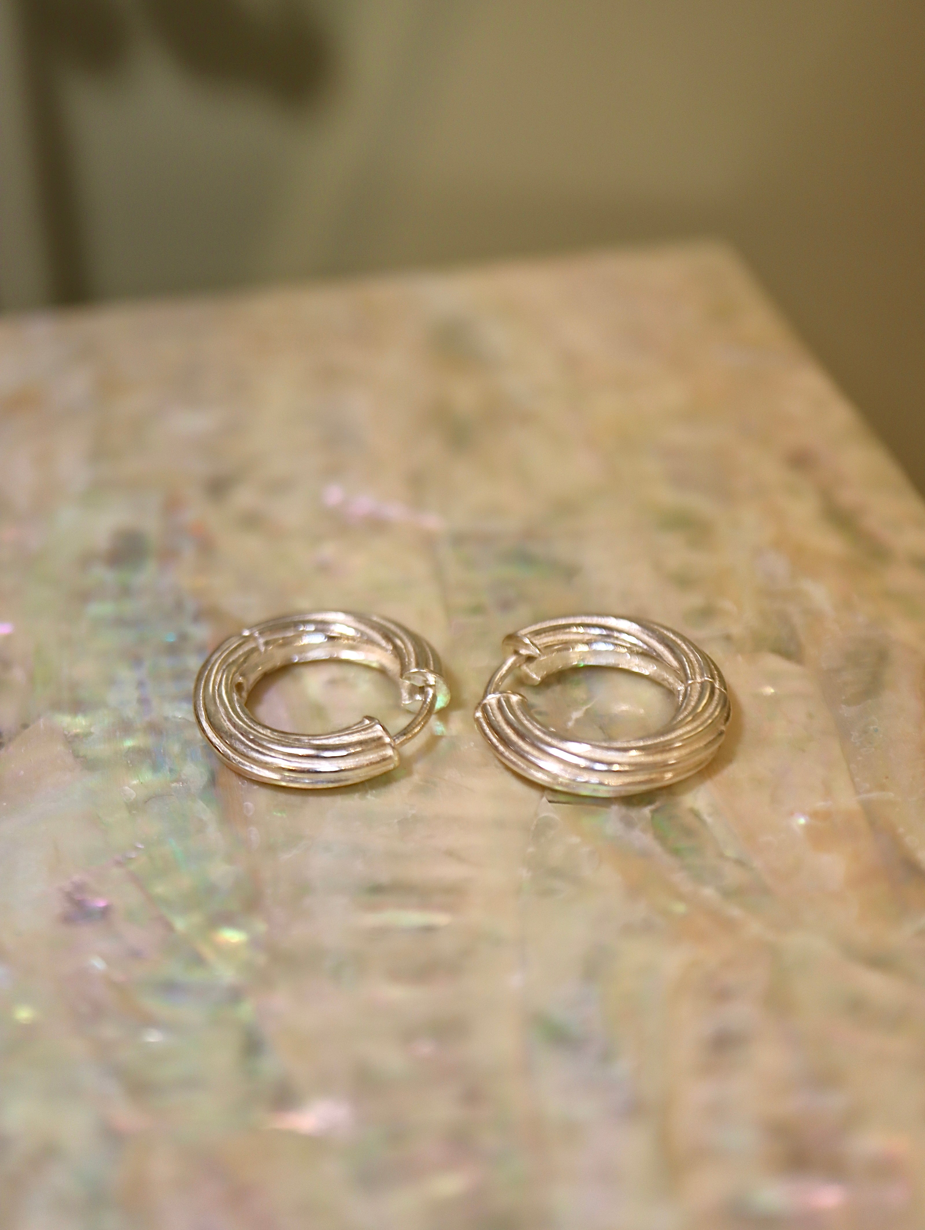 Spiral Clicker 925 Silver Hoop Earrings