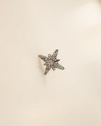 Titanium G23 starburst flat back stud piercing earring (1pc)