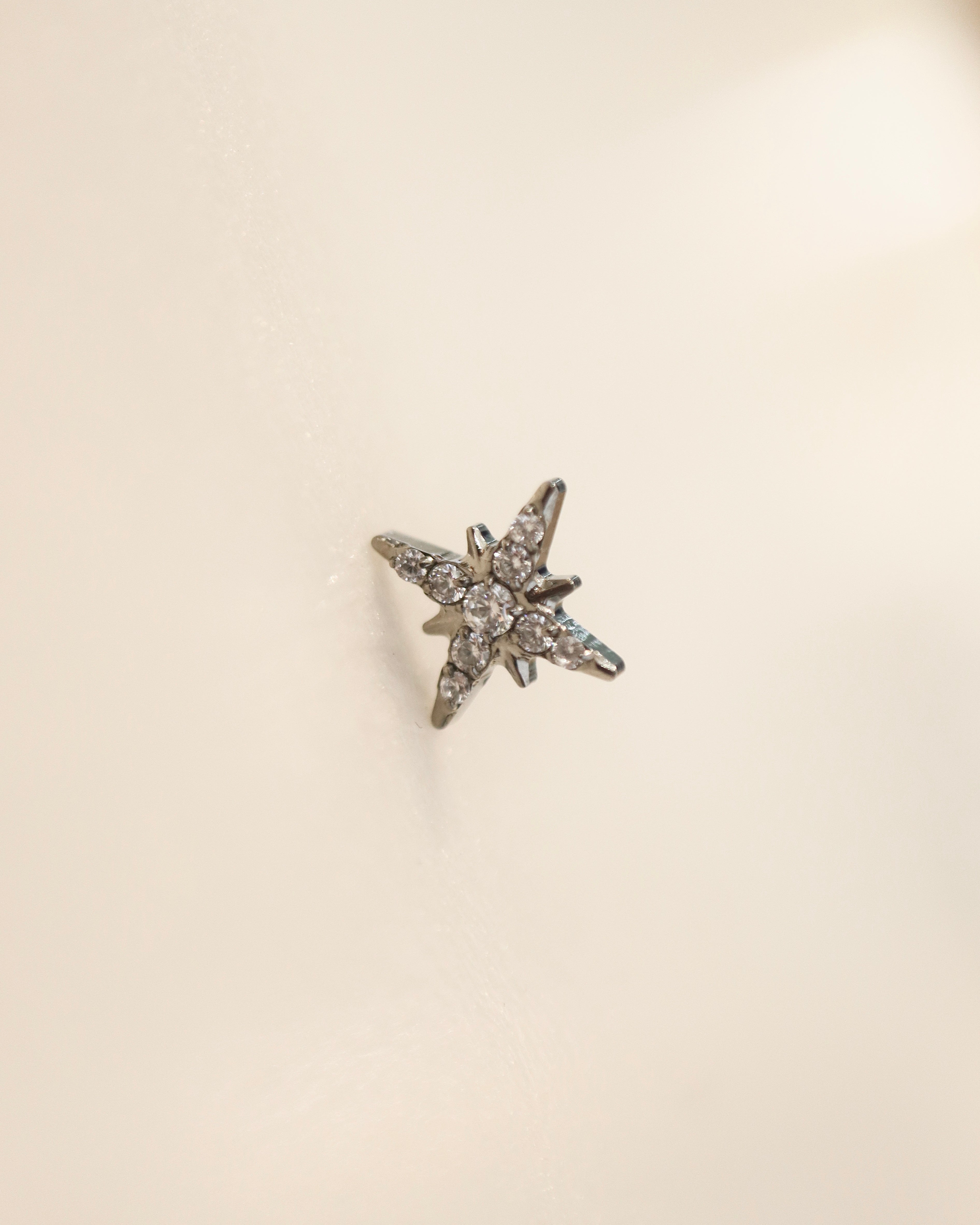 Titanium G23 starburst flat back stud earring (1pc)