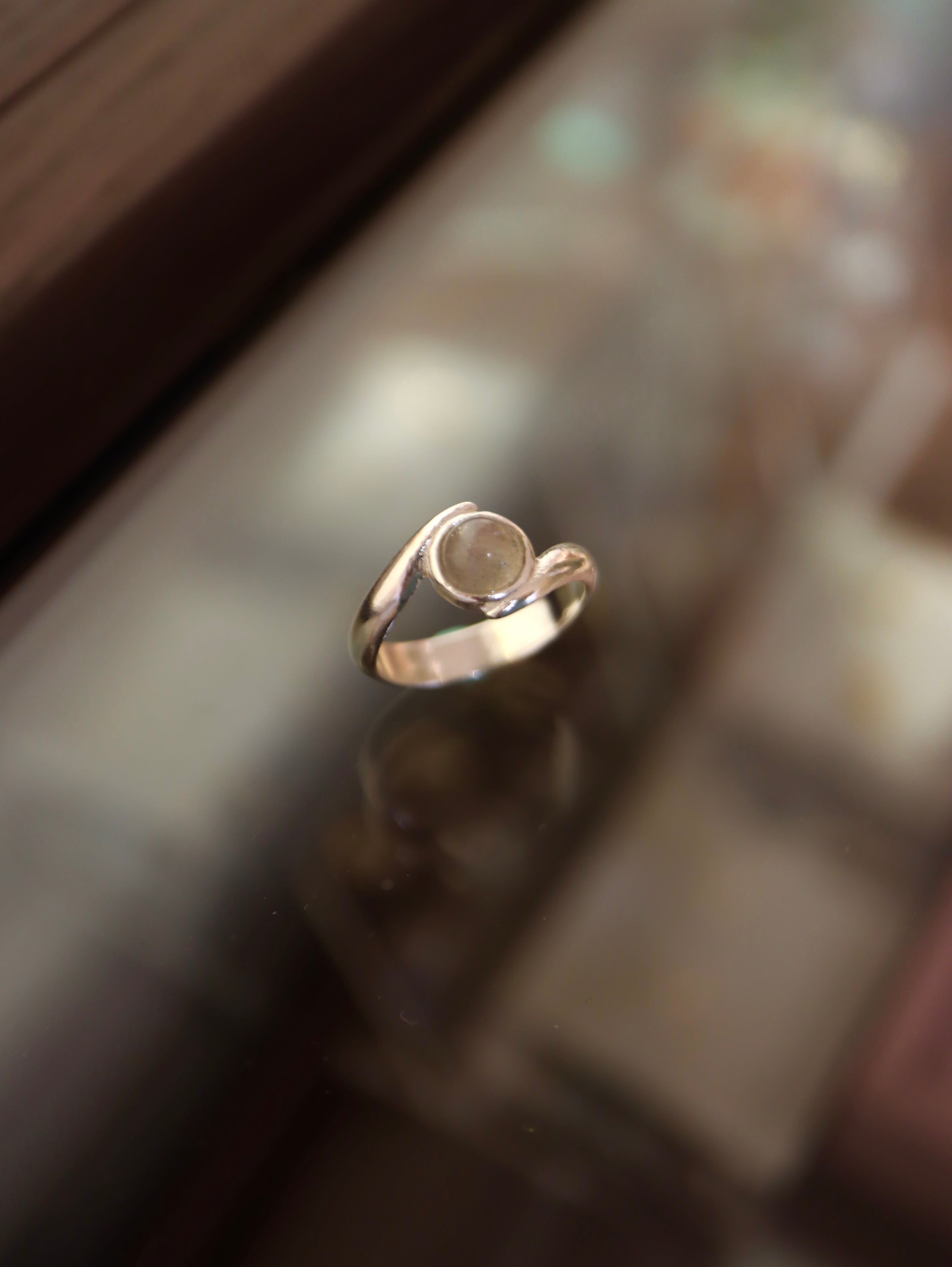 Aura labradorite pinky ring