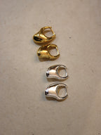 Irregular hoop brass earrings