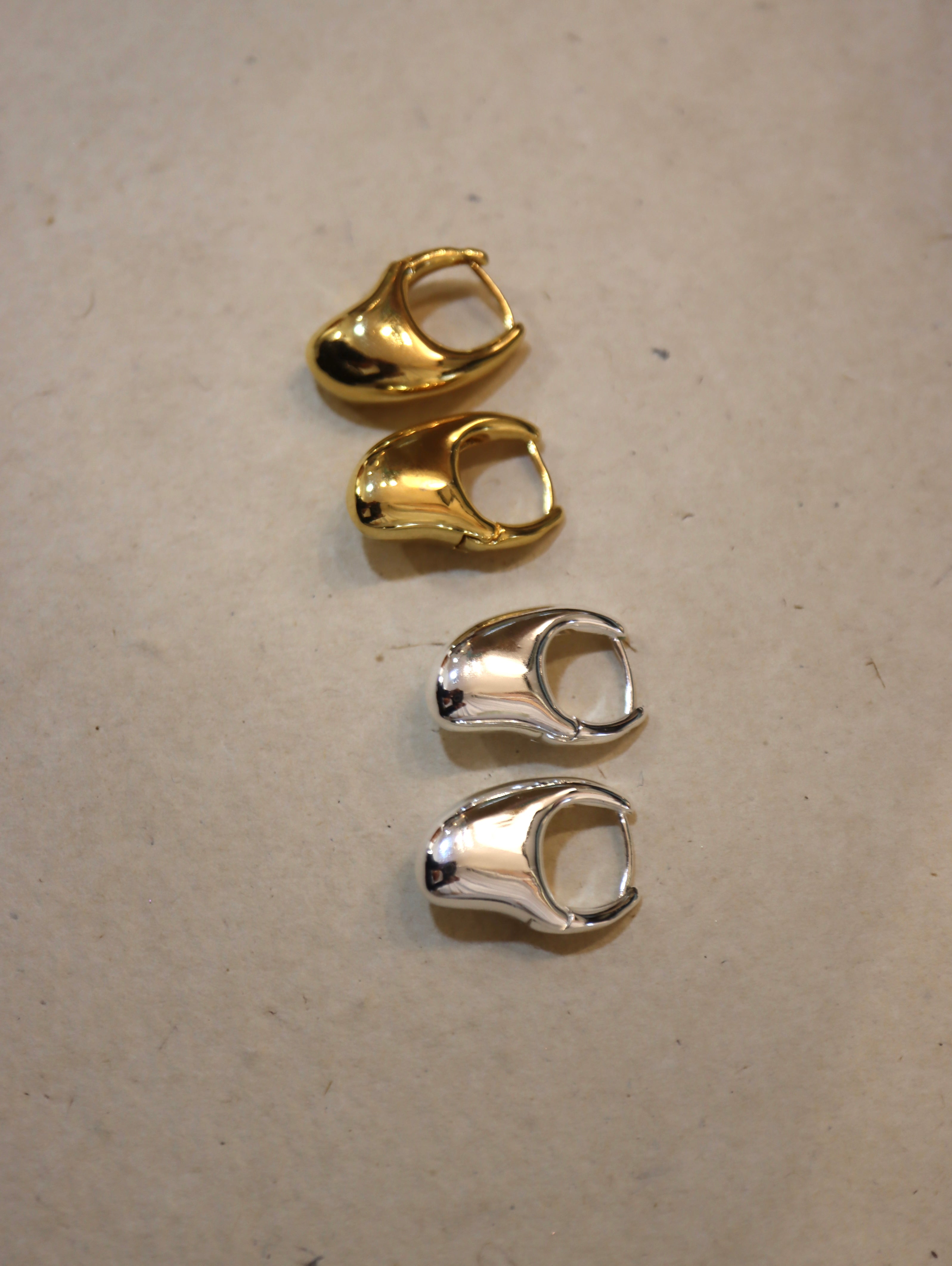 Irregular hoop brass earrings