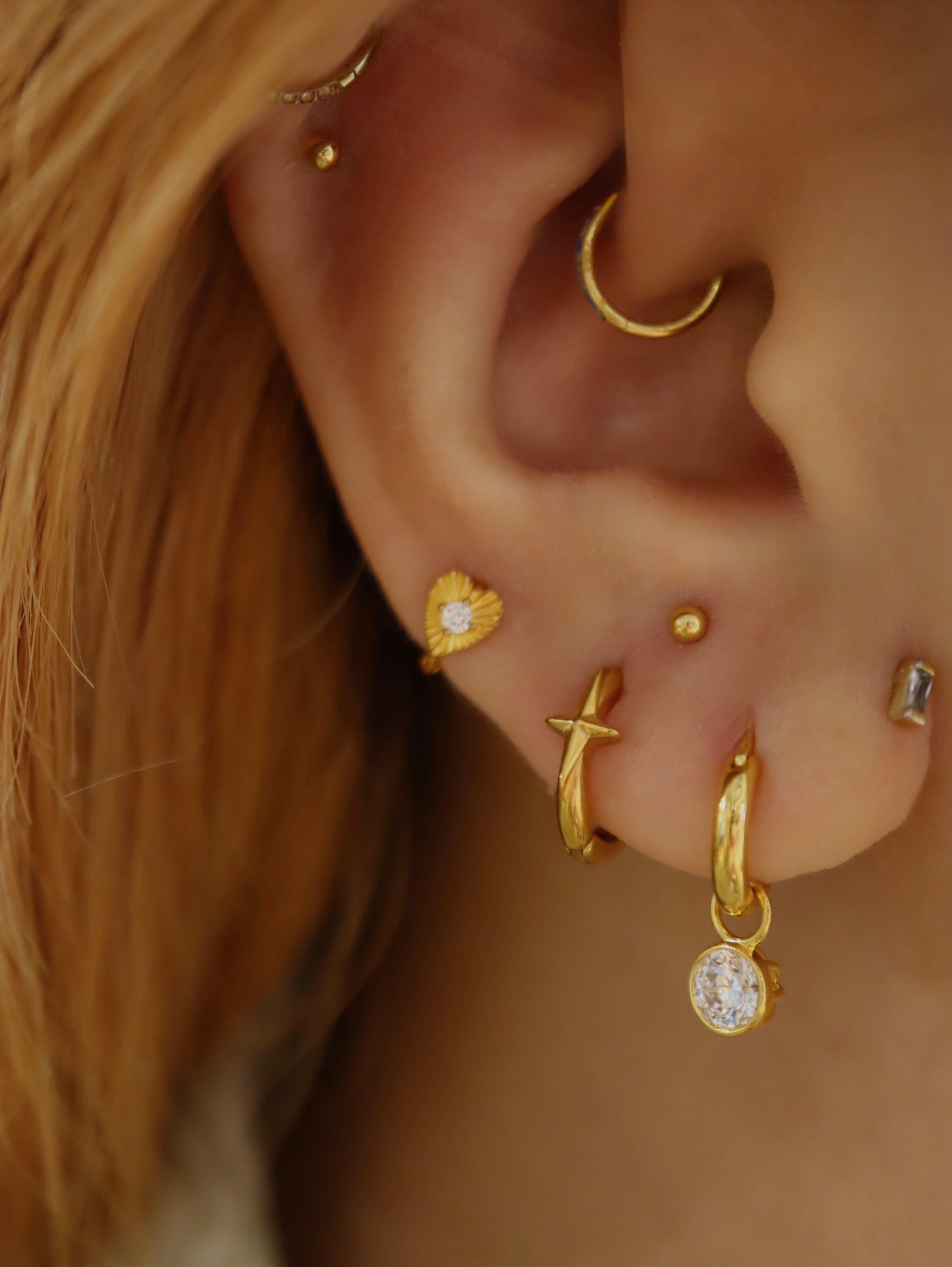 Celestial Ray Heart 925 silver Earrings