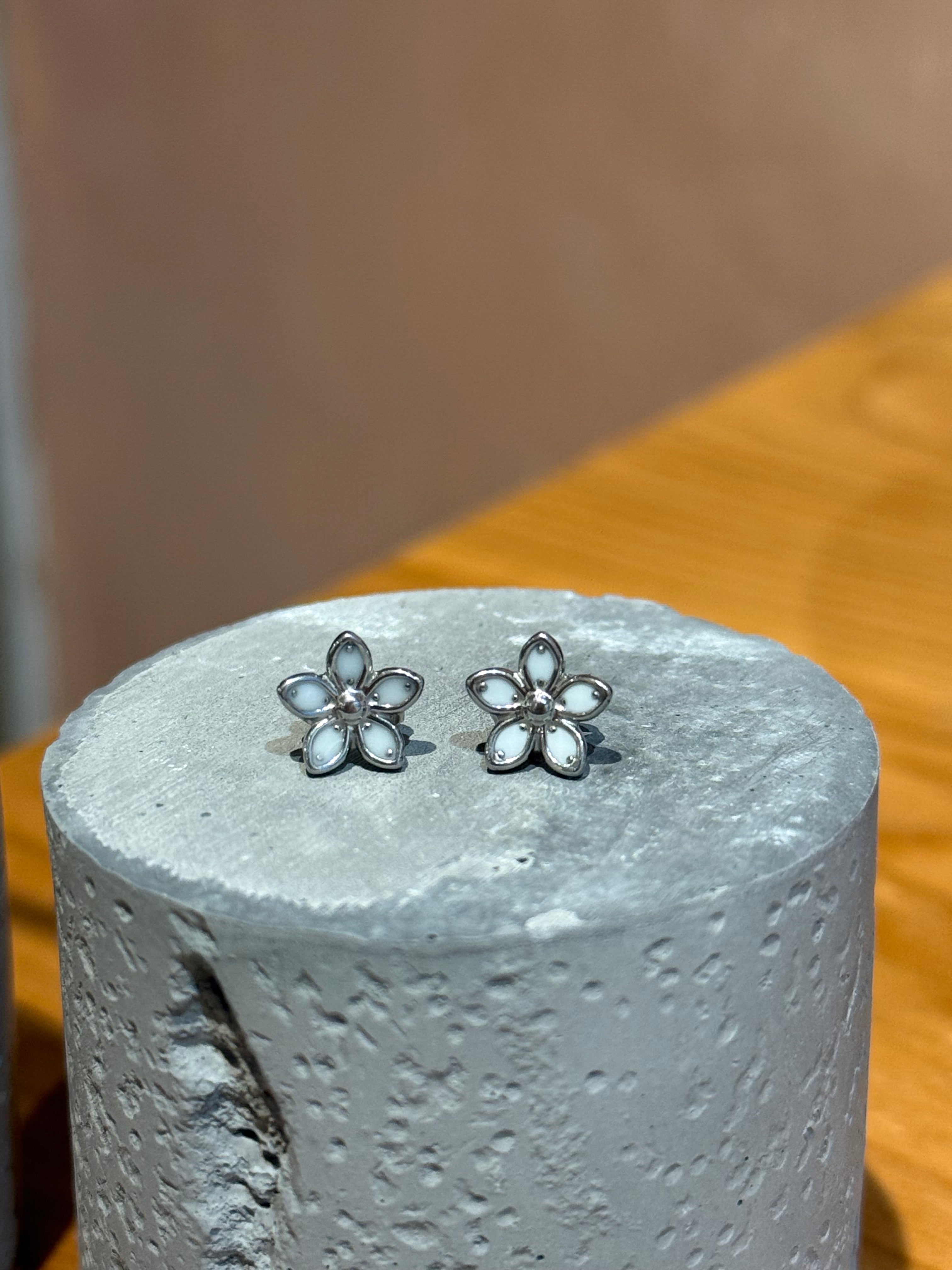 Floral stainless steel earrings
