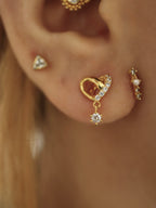 Aria Heart Dangle Stud Piercing Surgical Steel Earring (1pc)