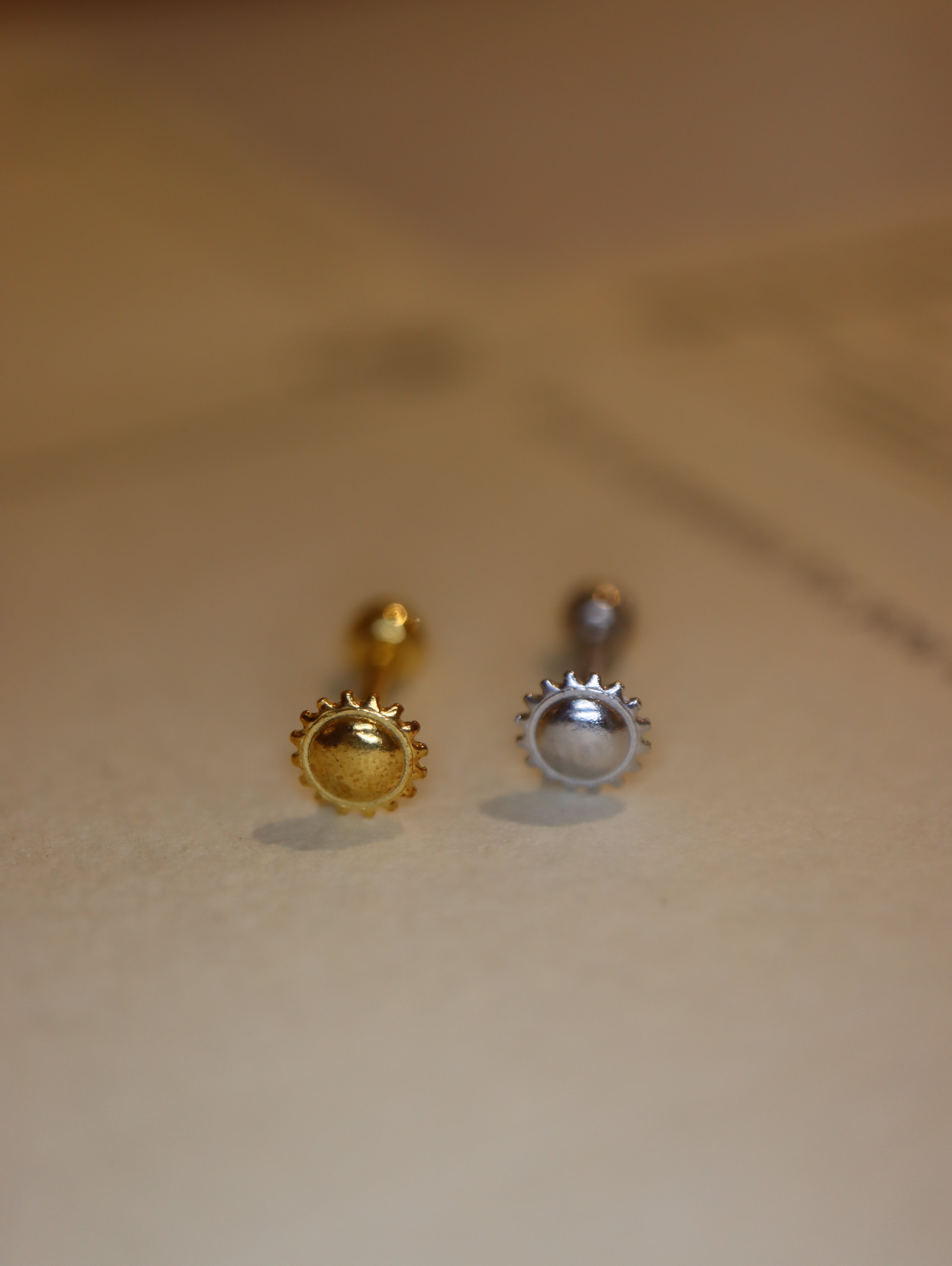 Sunbeam 925 silver stud earring piercing (1pc)